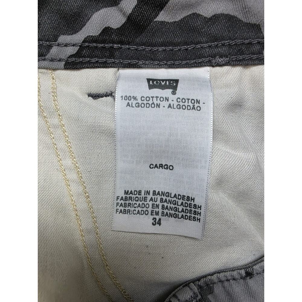 Levi's Cargo Shorts Men's 34 Gray Camo Cotton Utility Casual Y2K Military - Picture 11 of 11